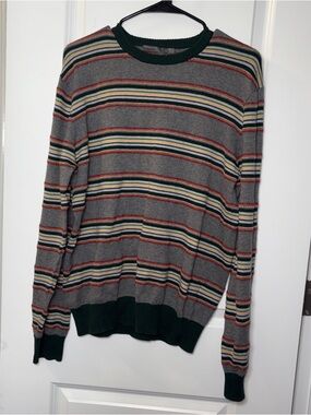 Men’s Multicolored Wool Blend Old Navy Striped Crewneck Sweater Size: L